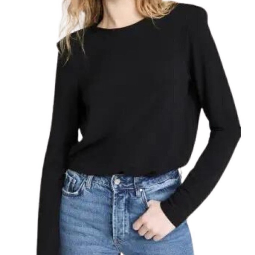 Anine Bing Black Semi Backless Bodysuit Large
